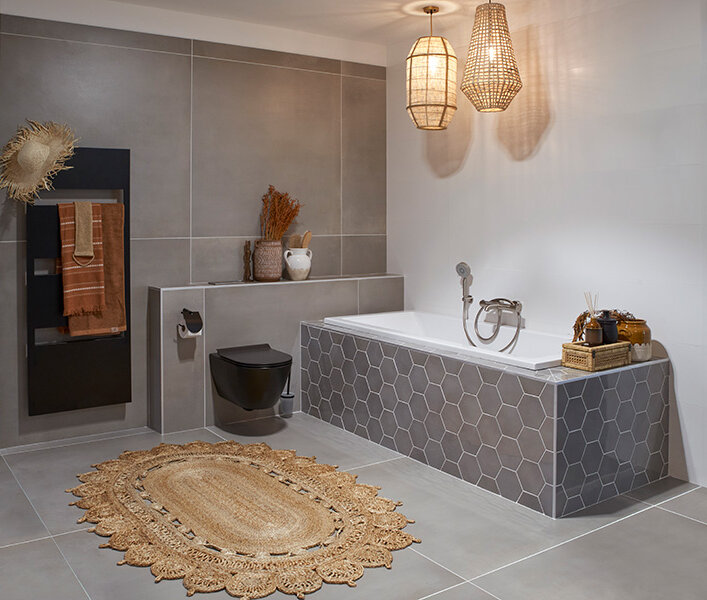 tegels over beton cire