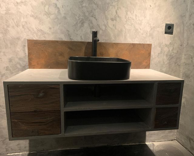 beton cire over hout